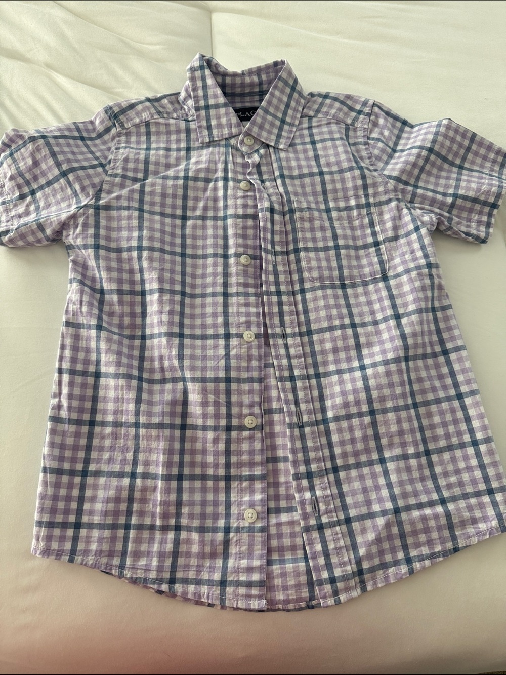 Place Lavender, White & Gray Plaid Button-Down Shirt